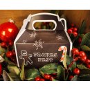Weihnachtliche Geschenkbox schwarz wei&szlig; FROHES FEST Weihnachtsschachtel 9 x 12 x 6 cm