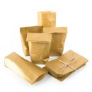Goldene Papier-Kreuzbodenbeutel (9 x 15 x 3,5 cm) - kleine Geschenkverpackung