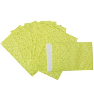 Flachbeutel grün / limone aus Papier (9,5 x 14 cm) - zum Einpacken von Geschenken