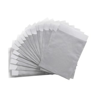 Silberfarbene Papierbeutel (9,5 x 14 cm) - Verpackung für kleine Geschenke 100 Stück