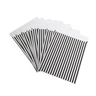 Kleine Papierbeutel schwarz / weiß gestreift (7 x 9 cm) 25 Stück