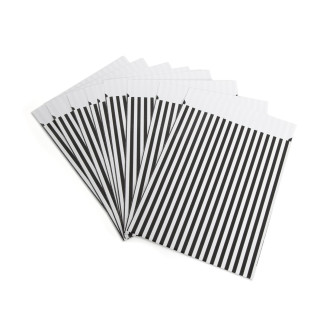 Papierbeutel schwarz / weiß gestreift (9,5 x 14 cm) 25 Stück