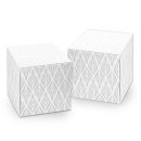 Kleine grau weiße Box in 7 x 7 cm - für Taufe Firmung Firmenfeier