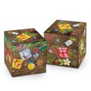 Weihnachtliche Geschenkbox 7 x 7 cm braun in Holzoptik...