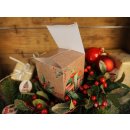 Kleine Geschenkschachtel in 8 x 8 cm f&uuml;r Weihnachten braun rot gr&uuml;n - f&uuml;r Kleinigkeiten
