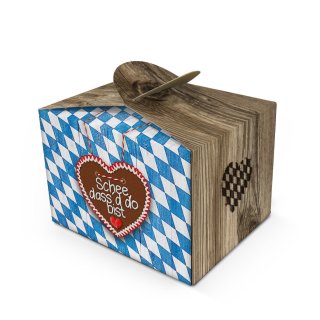 Kleine Geschenkbox "Schee dassd do bist" bayerische Deko