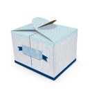 Kleine Geschenkbox blau maritim mit Fischen 8 x 6,5 x 5,5 cm