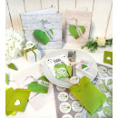 Mini Pappschachteln in 8 x 6,5 x 5,5 cm und Holzoptik - grau weiß für give-aways Gastgeschenke