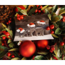 Geschenkschachtel für Weihnachten in 15 x 10,3 x 3 cm rot weiß grau mit Rentier Motiv - zum Befüllen und Verpacken