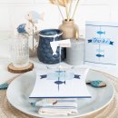 Kleine Geschenkschachtel blau maritim mit Fischen für Taufe & Kommunion
