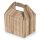Verpackung mit Henkel in Holzoptik - 12,5 x 18,5 x 12 cm - hellbraun natur für kleine Präsente Aufmerksamkeiten