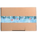 XXL Weihnachtsaufkleber Set - 4 x 10 weihnachtliche Geschenkaufkleber 5 x 42 cm blau t&uuml;rkis f&uuml;r Schachteln