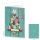 Weihnachtskarten DIN A6 hoch Klappkarten türkis grün mit buntem Weihnachtsbaum & Briefumschläge