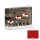 Kuverts + Weihnachtskarten DIN A6 quer Klappkarten Holz-Optik mit Rentier-Motiv rot weiß