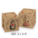 3 x 5 Weihnachtsschachteln in braun grün rot im SET - kleine Geschenkboxen verschiedener Größen