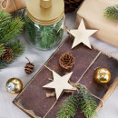 10 Holzsterne - 7 cm braun weiß - als Christbaumschmuck Weihnachtsdeko