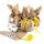 Osterhasentüten groß - braune Kraftpapierbeutel in 19 x 29 x 7,5 cm + gelbes Band + Kulleraugen + Blume