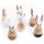 6 kleine Osterhasen Figuren aus Holz - 10 x 3,5 cm - natur weiß braun - Ostergeschenk Deko