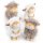 4 witzige Schaf Figuren in wei&szlig; grau braun - 11 cm - aus Keramik &amp; Filz