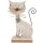 Katzenfigur aus Holz mit Schwanz + Schnurrhaaren auf Sockel in 18 cm braun