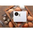 Moderne runde Aufkleber für Ostern - 4 cm schwarz weiß - mit Hase + Eiern