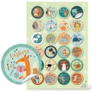 Belohnungsaufkleber für Kinder mit bunten Tieren - 4 cm rund - Belobigung Motivationsaufkleber