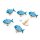 Kleine blaue Fische aus Holz auf Deko Klammern - 5 cm maritim - zum Zumachen
