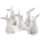 5 kleine Osterhasen Dekofiguren aus Porzellan wei&szlig; gl&auml;nzend 7 cm &ndash; Osterdeko Figuren - Give-Away zu Ostern