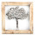 Wandh&auml;nger Lebensbaum quadratisch aus Metall im Holzrahmen - 31 cm- Wanddeko zum Aufh&auml;ngen