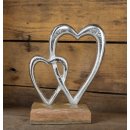 Herz Figur aus Metall + Holz natur silberfarben - zum...