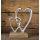 Herz Figur aus Metall + Holz natur silberfarben - zum Hinstellen als Dekoobjekt Geschenk