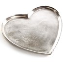 Silberfarbenes Herz Tablett aus Metall - Dekoherz Teller...