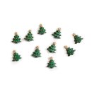 10 mini Tannenbäume zum Kleben Weihnachtsdeko 2,5 cm