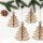 4 Weihnachtsbäume aus Holz - 15 cm Natur braun - zum Aufhängen