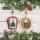 Große Deko Glocke zum Aufhängen mit Weihnachsmotiv - rot grün