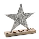 Dekofigur Stern aus Holz + Metall - Weihnachtsfigur...