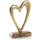 Herz Dekofigur 23 cm Gold braun aus Holz &amp; Metall - zum Hinstellen