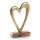 Herz Dekofigur 23 cm Gold braun aus Holz &amp; Metall - zum Hinstellen