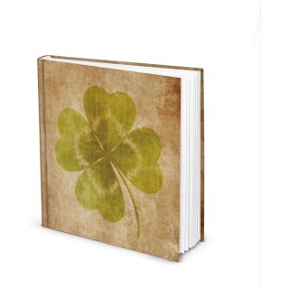 Notizbuch "Kleeblatt" braun grün 21 x 21 cm leeres Tagebuch
