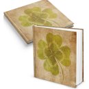 Notizbuch mit KLEEBLATT braun grün 21 x 21 cm leeres Tagbuch ohne
