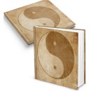 Yin und Yang Notizbuch quadratisch 21 x 21 cm - Symbol Buch braun beige vintage
