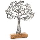 Lebensbaum Figur aus Metall &amp; Holz 27 cm Silber - zum...