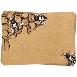 25 Etiketten für Honiggläser in Kraftpapieroptik 7,4 x 5,2 cm - Aufkleber zum Beschriften