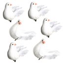6 Deko Tauben mit Klammer - Taubenklammern als Hochzeitsdeko Symbol