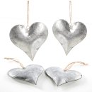 4 große Herzanhänger aus Metall Silber...