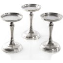 3 silberfarbene Kerzenhalter - Kerzenleuchter aus Metall 23 cm Silber