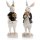 2 Hasen Figuren zum Hinstellen schwarz weiß gold - Osterhasen Paar