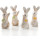 4 Hasen Figuren aus Keramik 10 cm - kleine Osterhasen in cremefarben