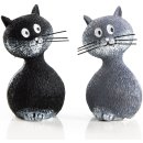 2 kleine Katzen Figuren grau + schwarz 9 cm - Tierfiguren...