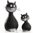 2 Katzenfiguren schwarz weiß 15 cm + 9 cm - zum...